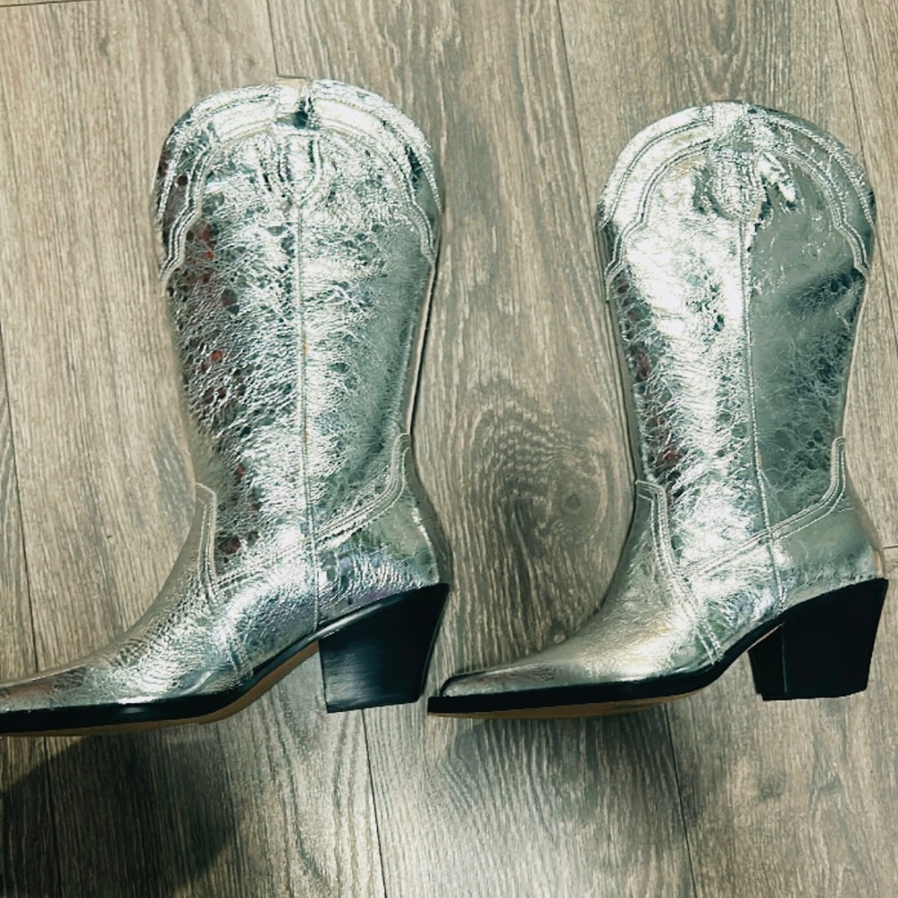 Silver Cowboy Boots